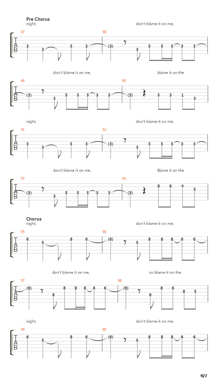 Blame吉他谱