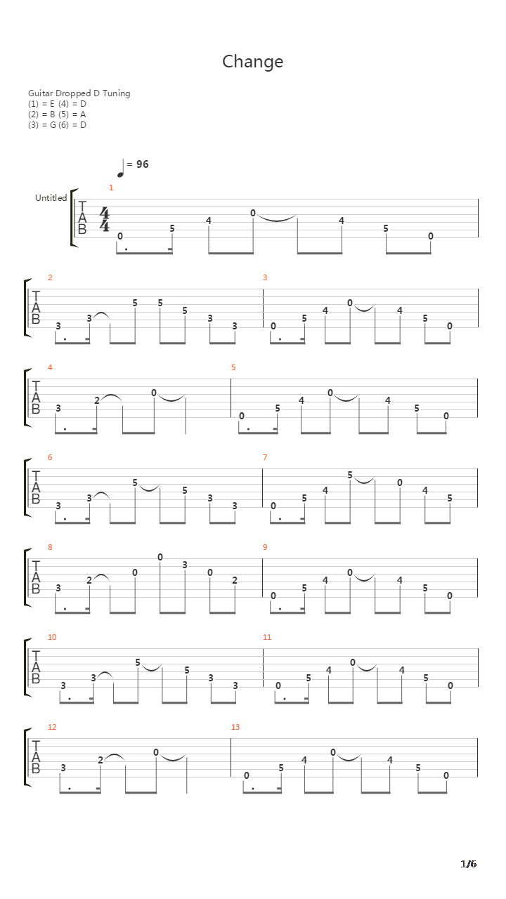 Change吉他谱