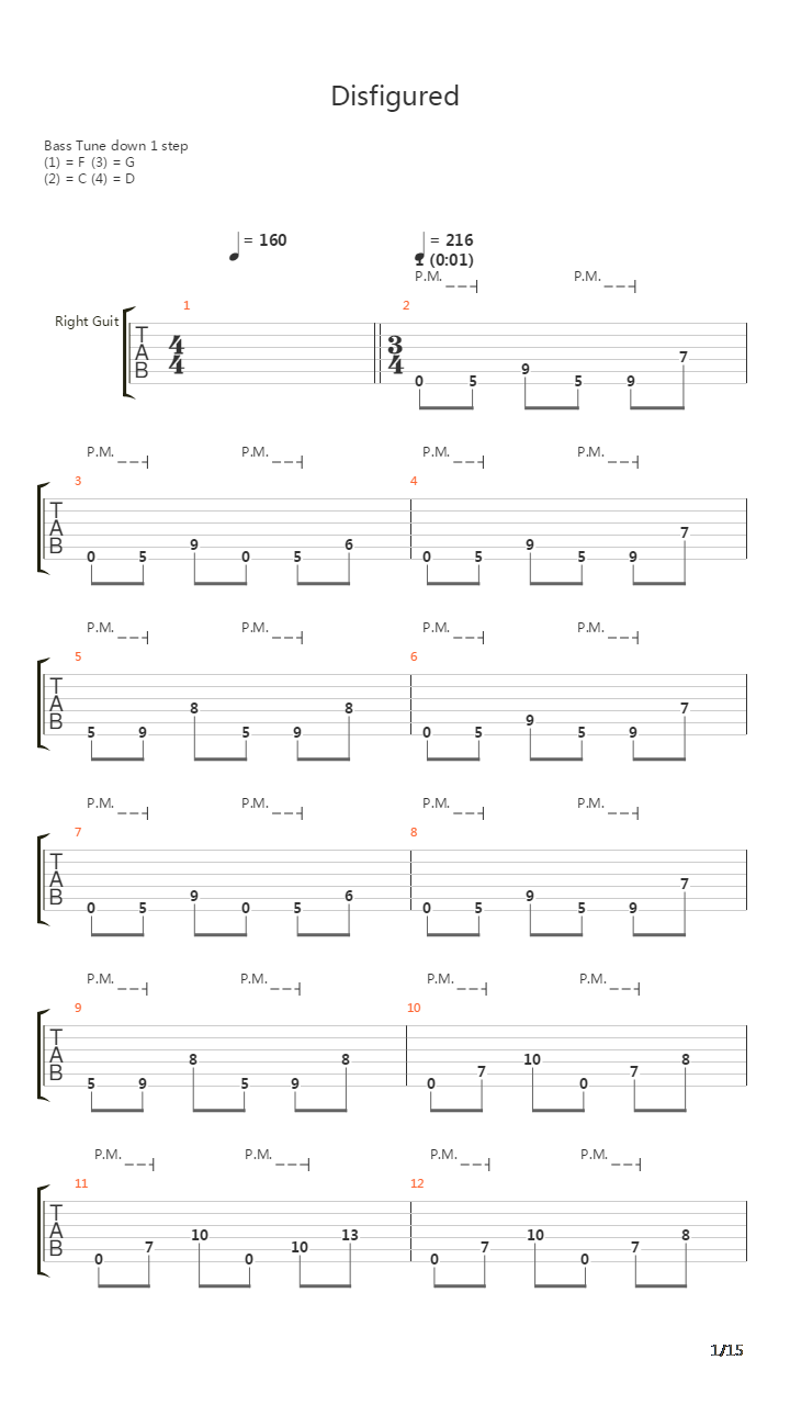 Disfigured吉他谱