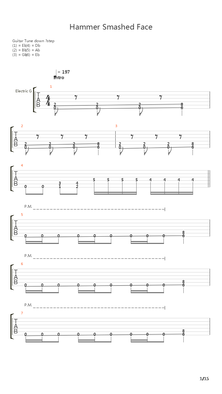 Hammer Smashed Face吉他谱