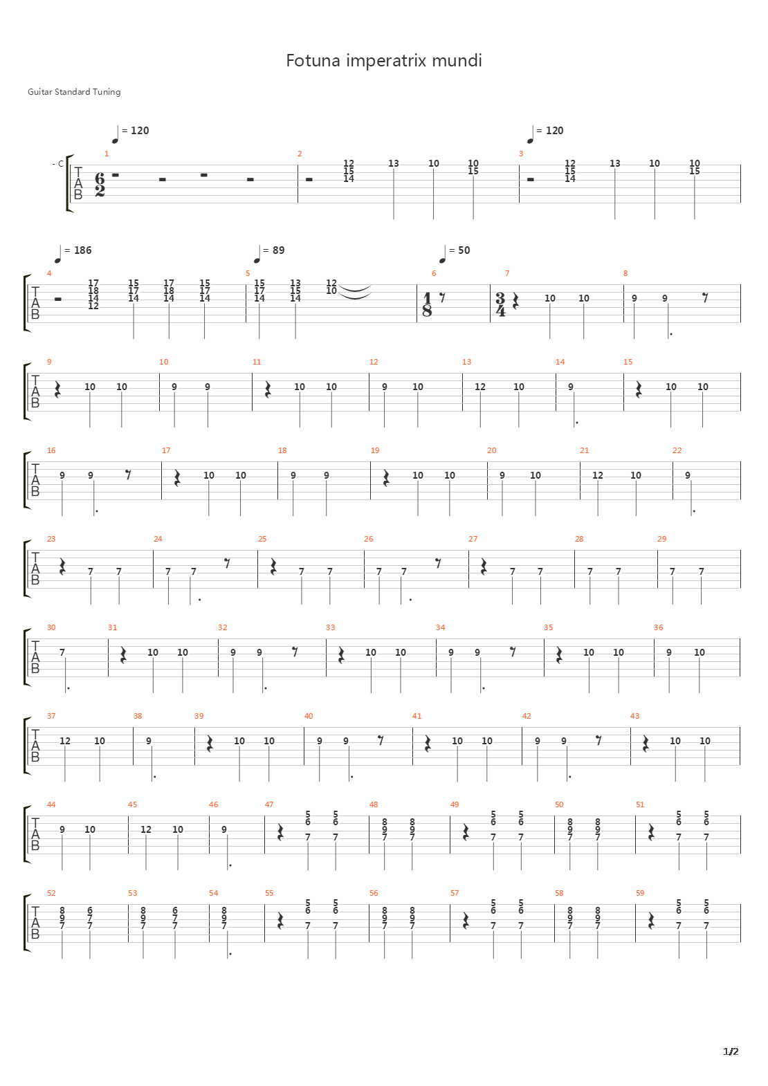 Fortuna Imperatrix Mundi吉他谱
