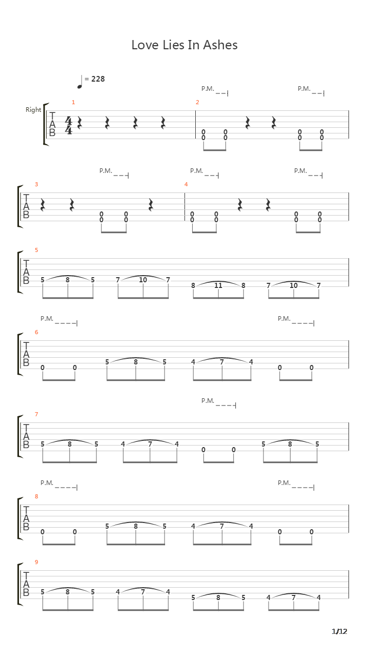 Love Lies In Ashes吉他谱