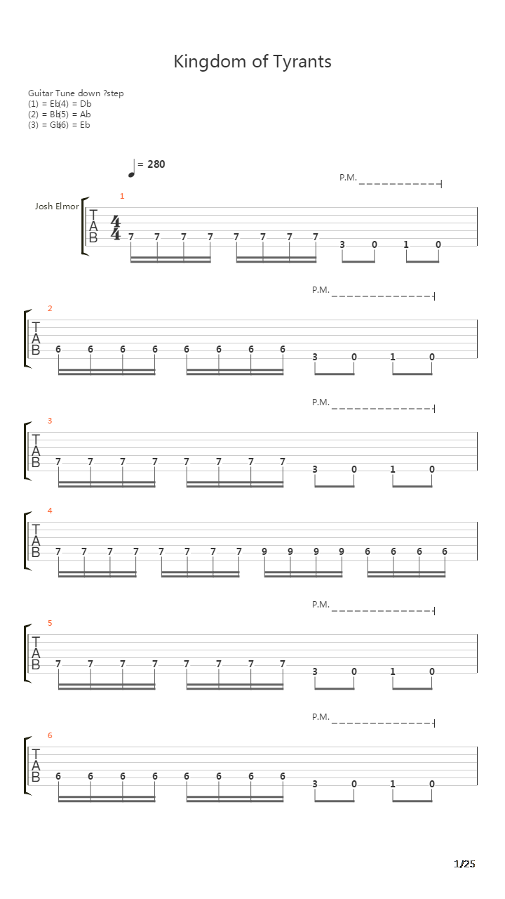 Kingdom Of Tyrants吉他谱