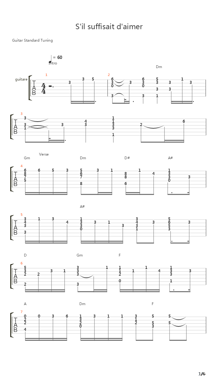 Sil Suffisait Daimer吉他谱