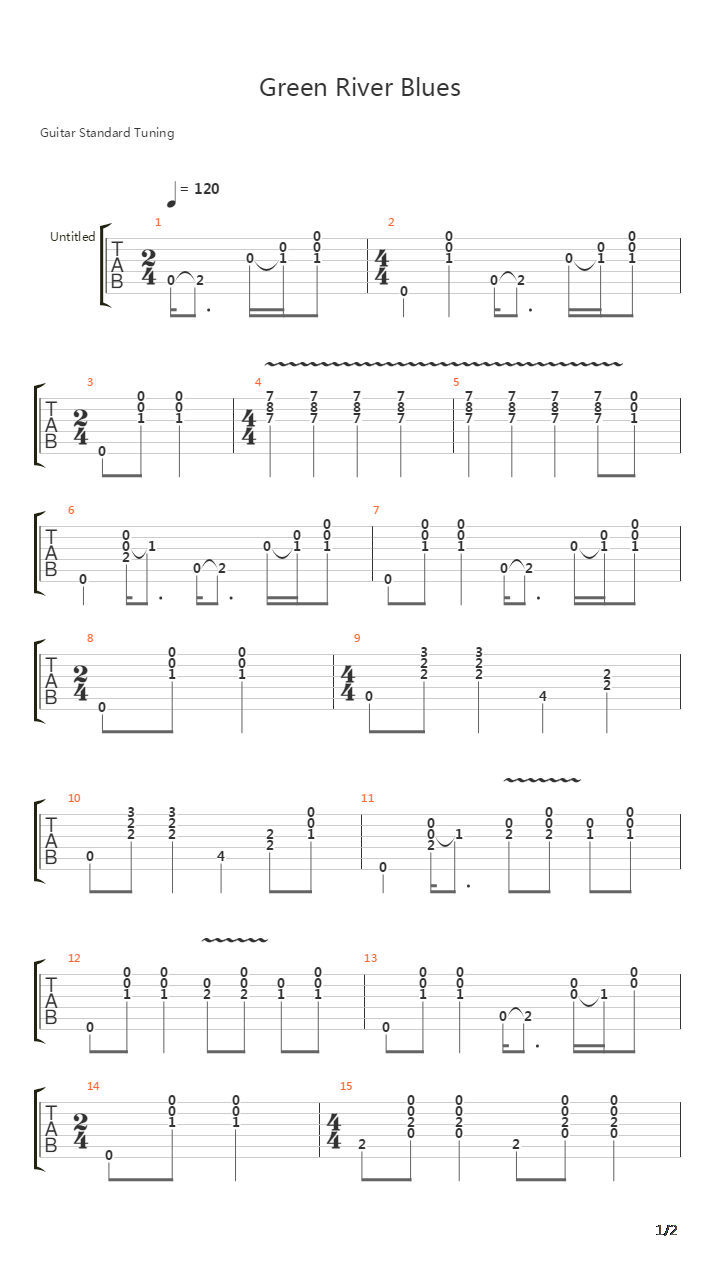 Green River Blues吉他谱