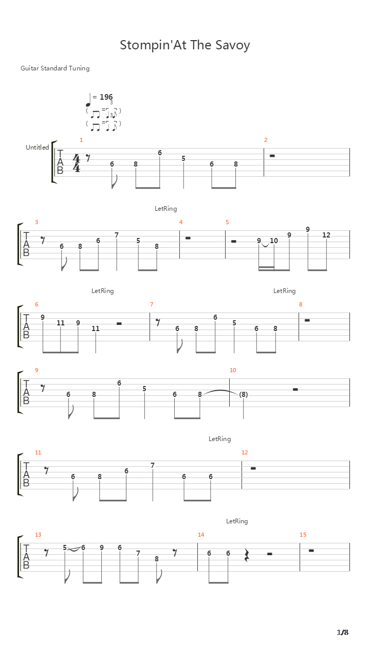 Stompin' At The Savoy吉他谱