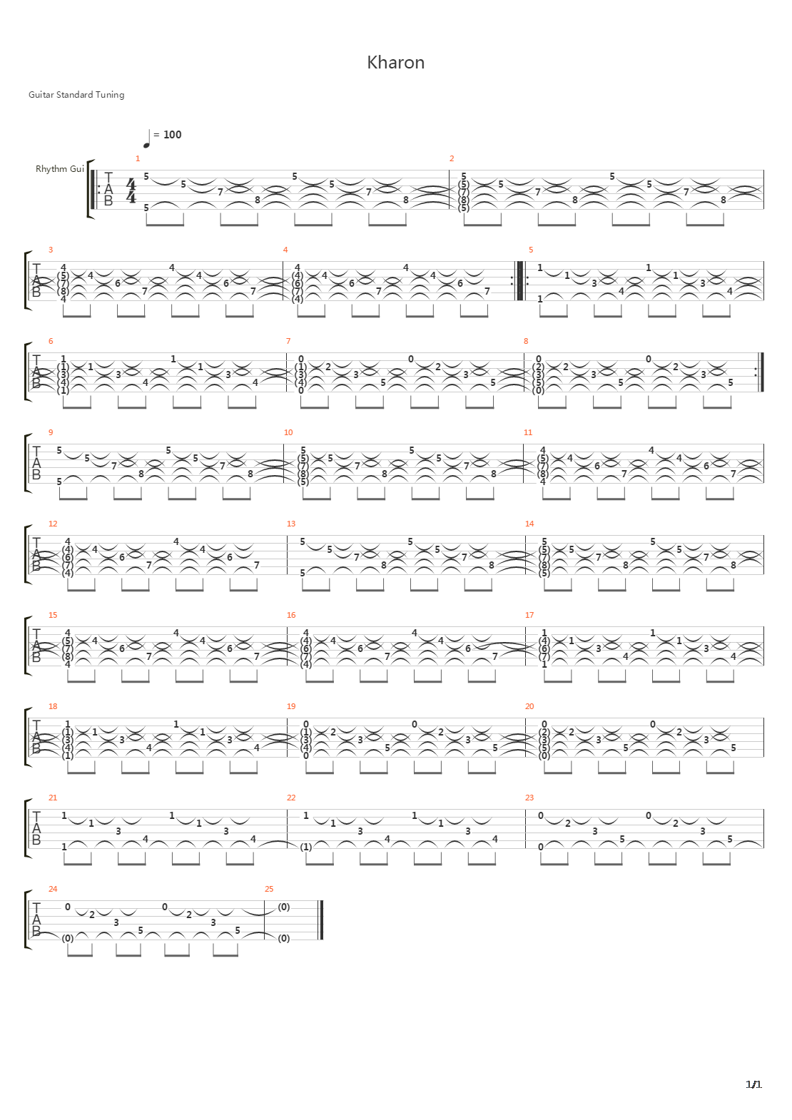 Kharon吉他谱