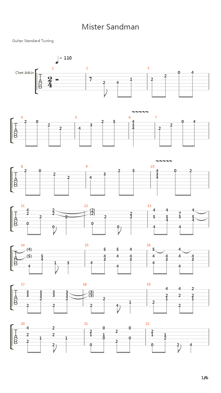 Mister Sandman (Alternate Version)吉他谱