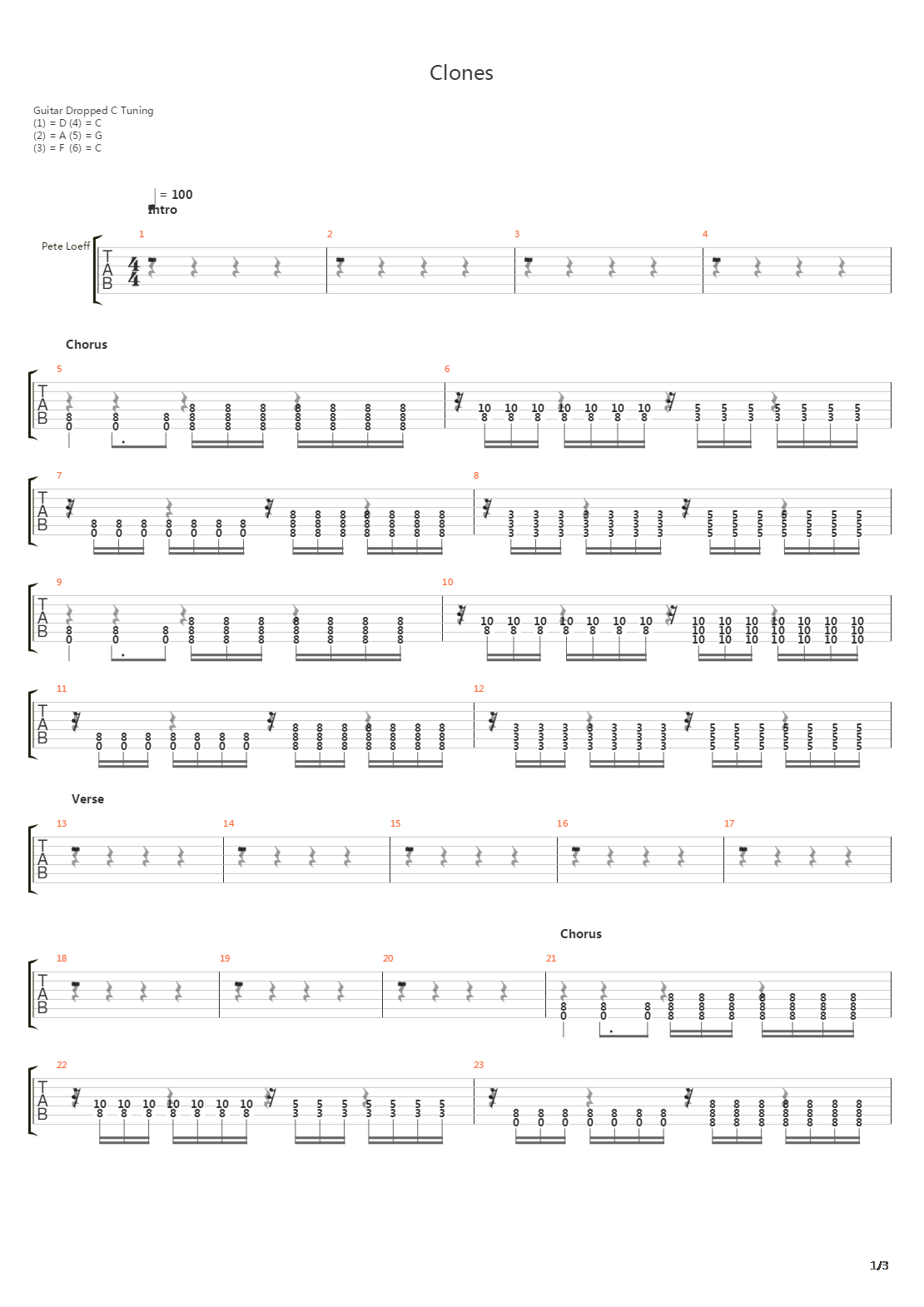 Clones吉他谱