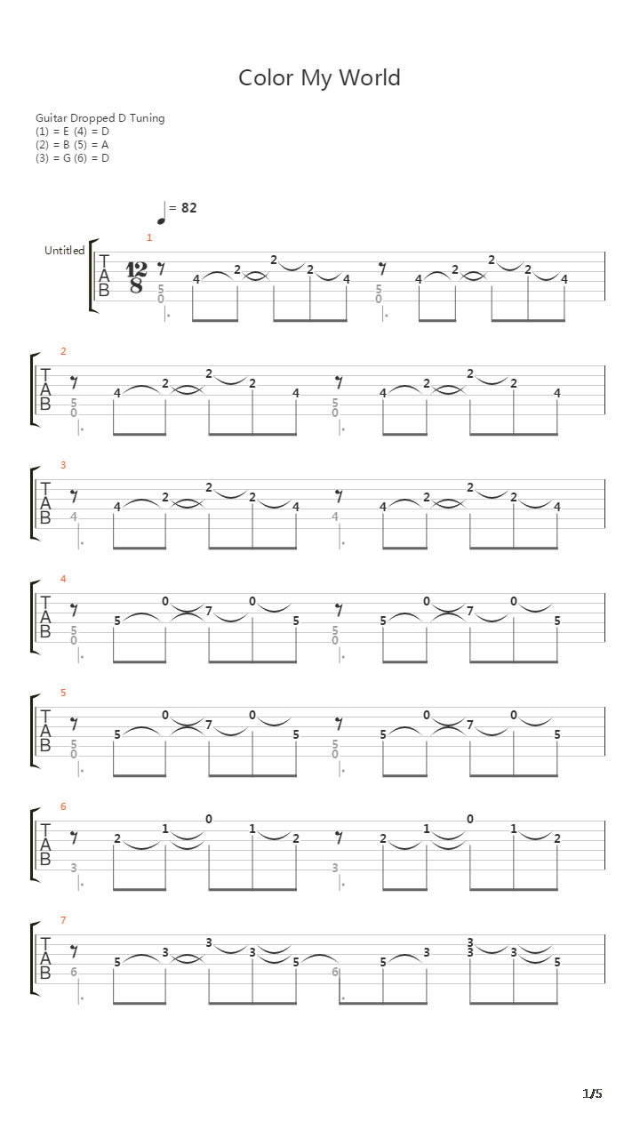 Color My World吉他谱