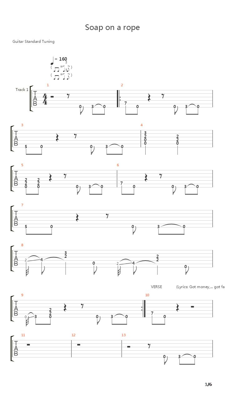 Soap In A Rope吉他谱