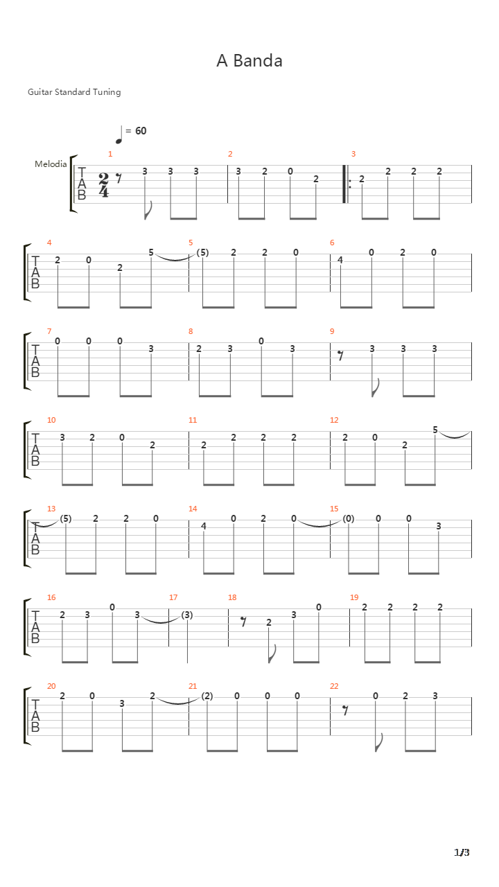 A Banda吉他谱