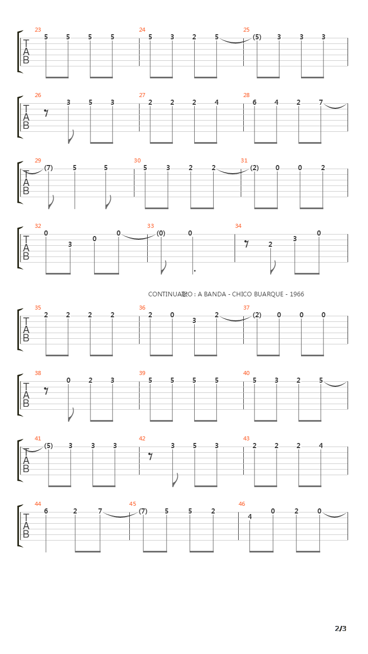 A Banda吉他谱