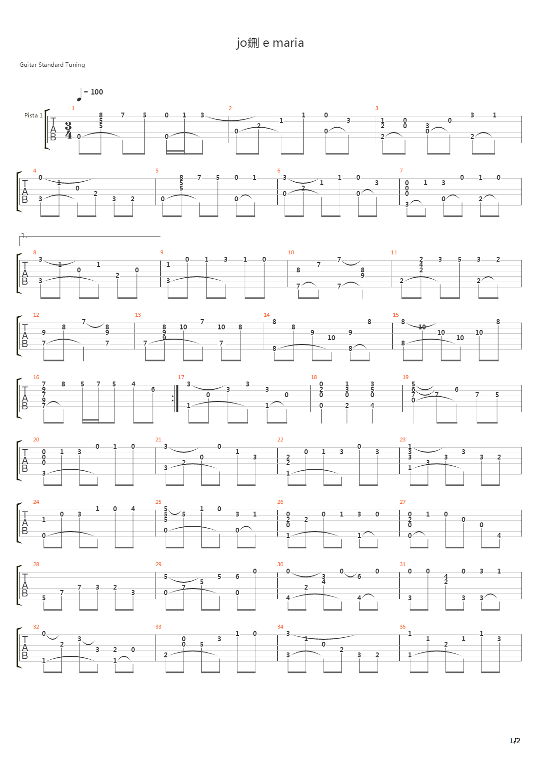 Joao E Maria吉他谱