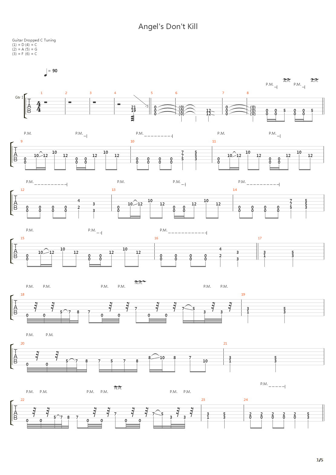 Angels Don't Kill吉他谱