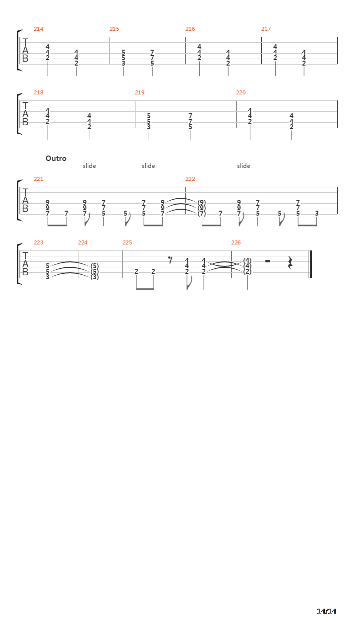 Downfall V2吉他谱