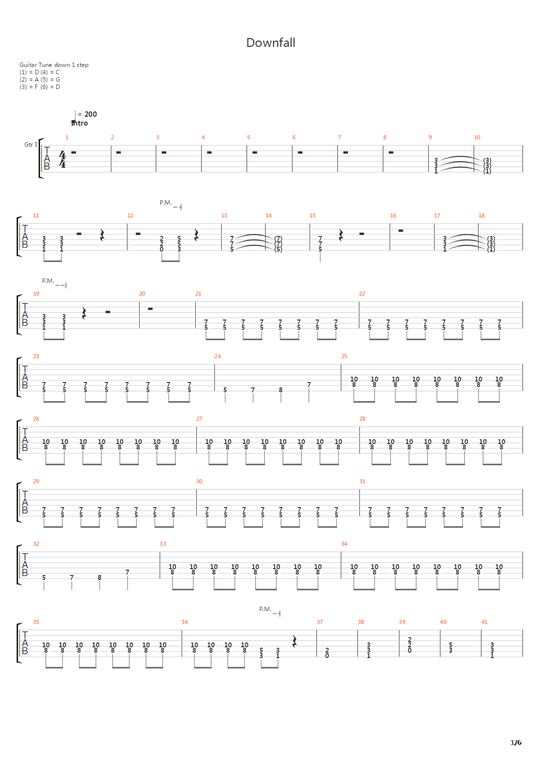 Downfall吉他谱