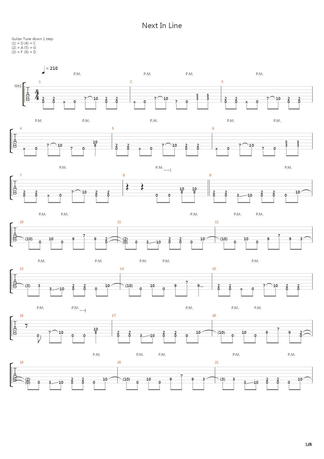 Next In Line吉他谱
