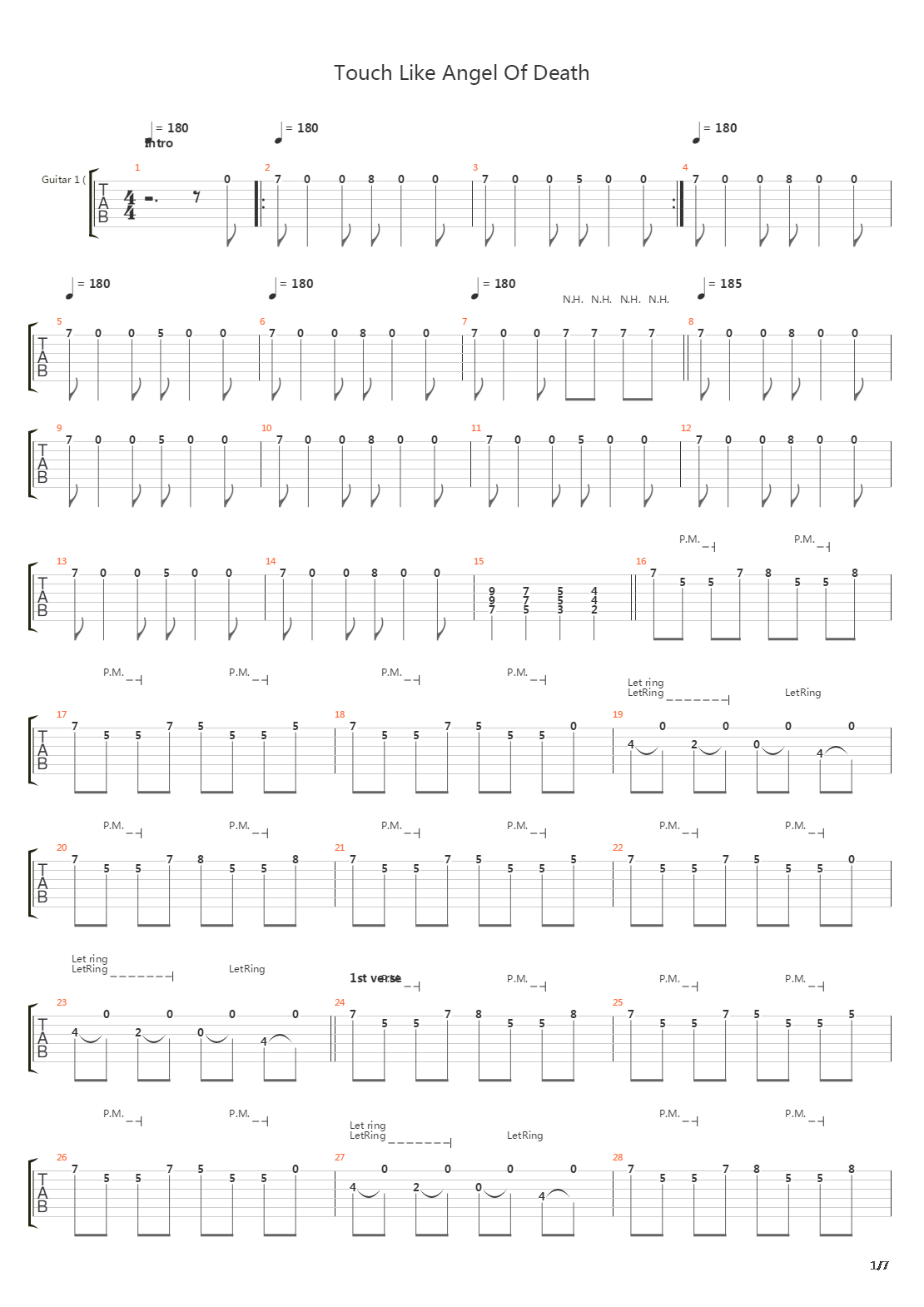 Touch Like An Angel Of Death吉他谱