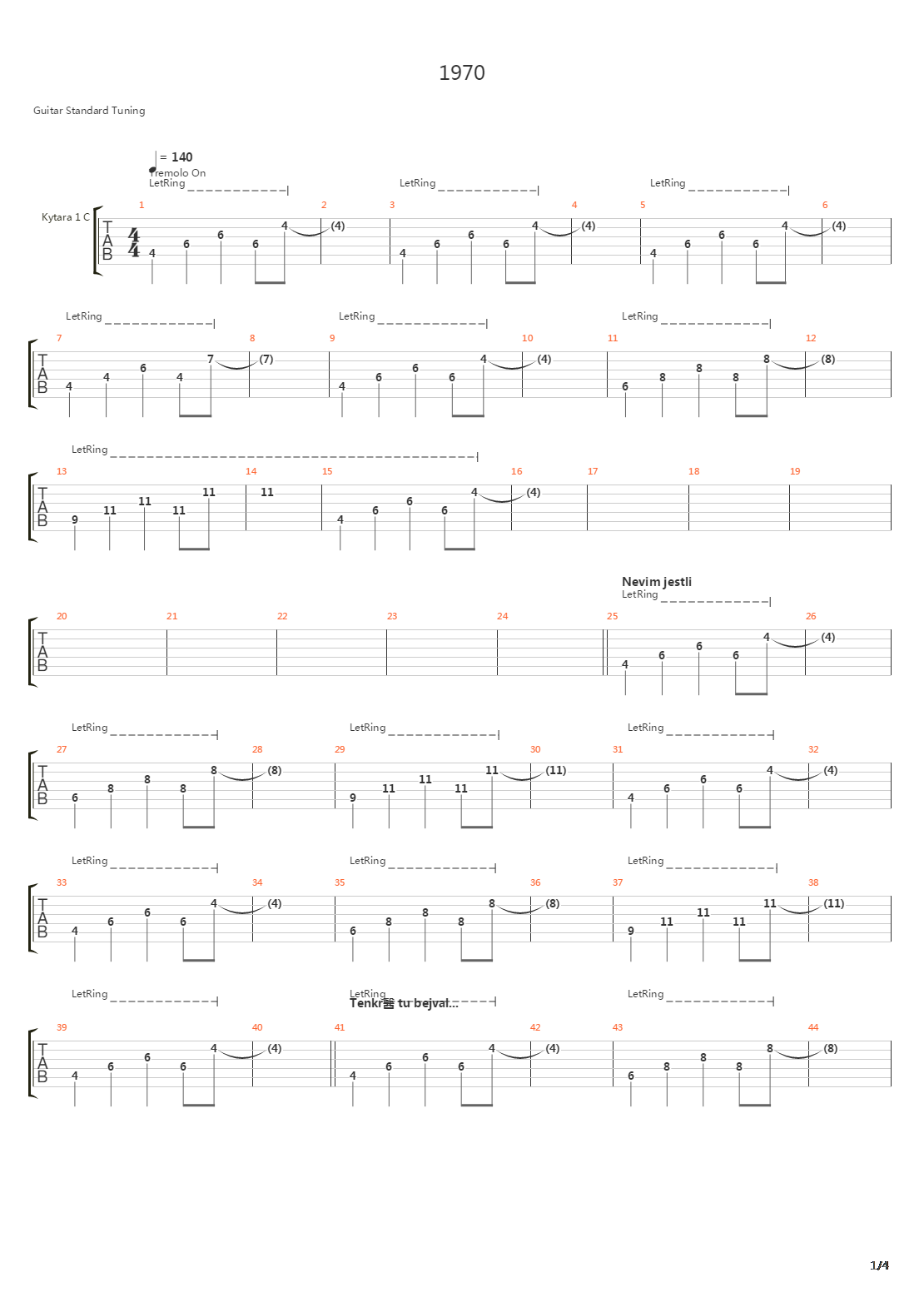 1970吉他谱