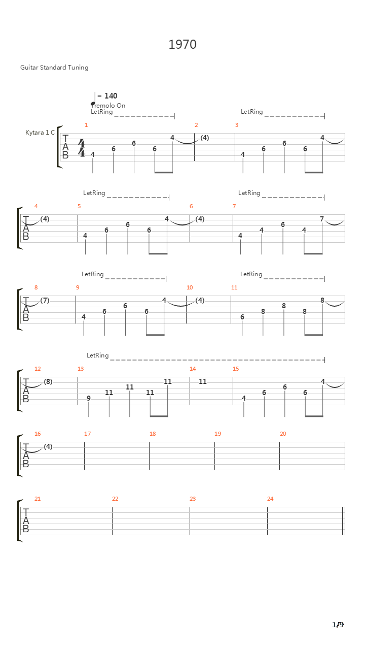 1970吉他谱