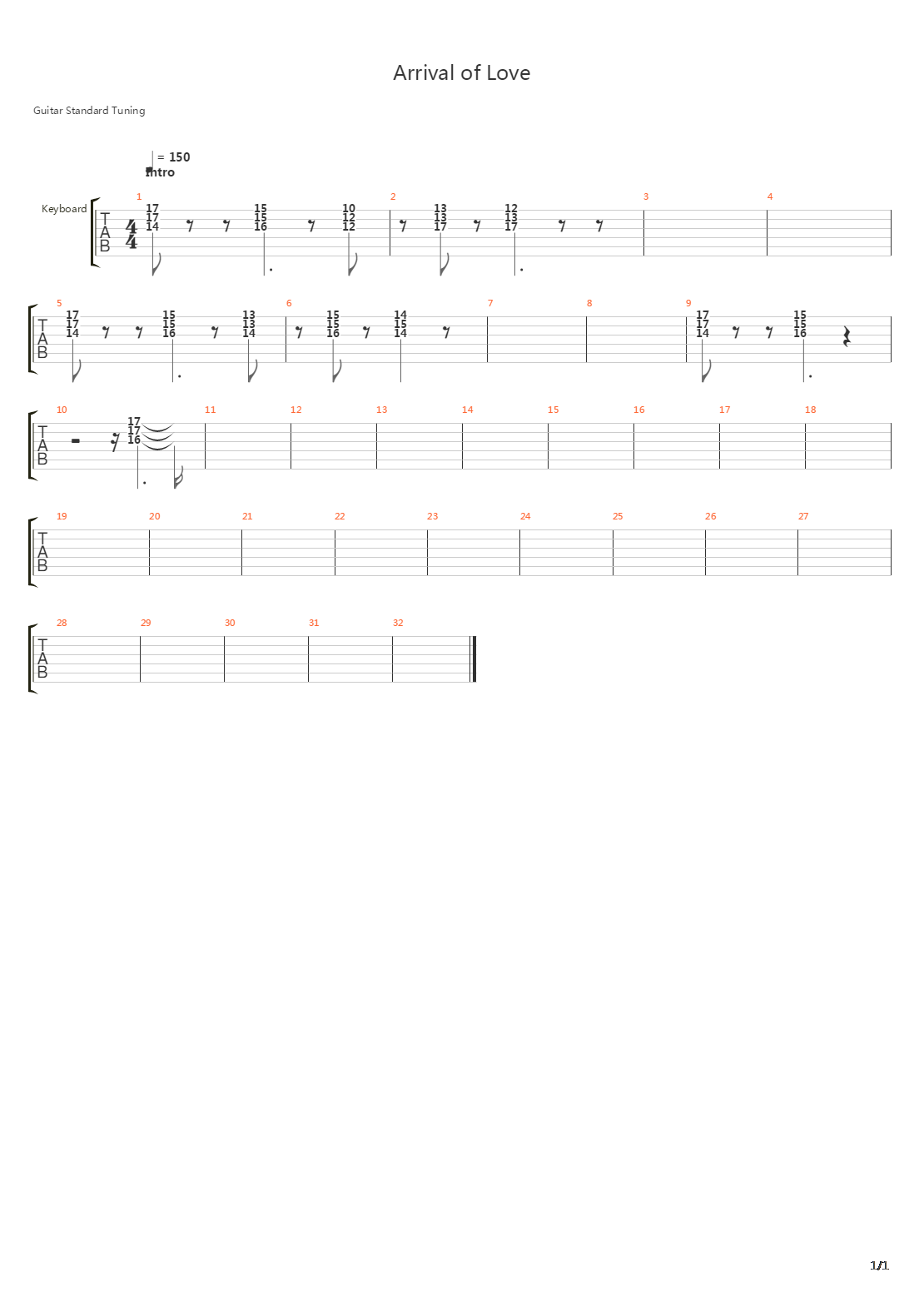 Arrival Of Love - Intro吉他谱