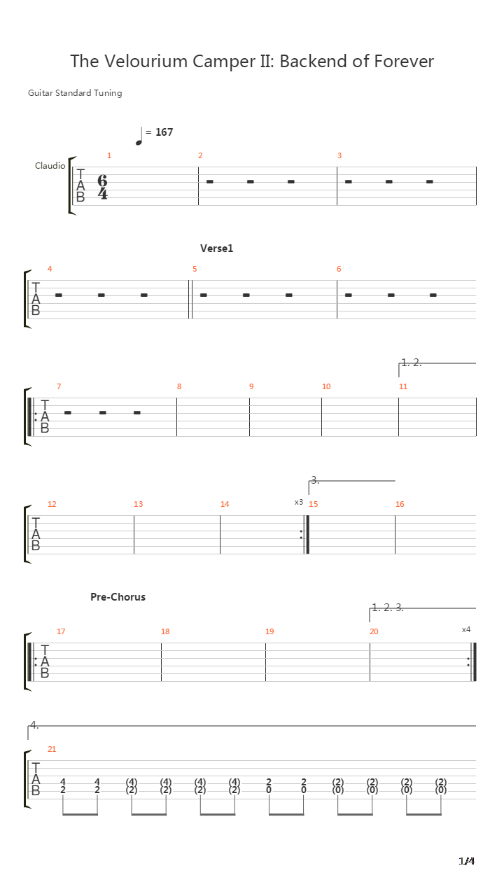 The Velorium Camper II  Backend Of Forever吉他谱