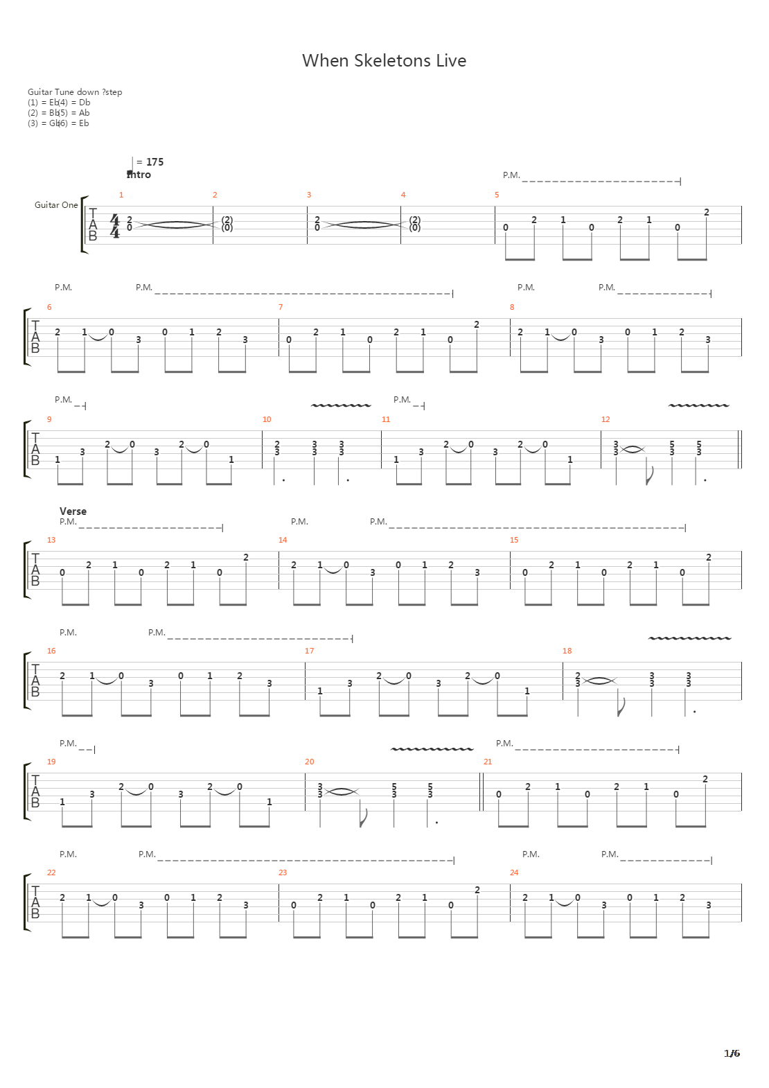 When Skeletons Live吉他谱
