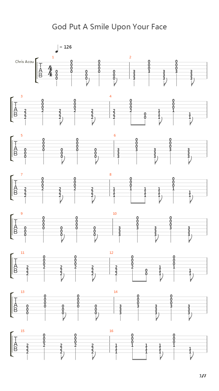 God Put A Smile Upon Your Face吉他谱