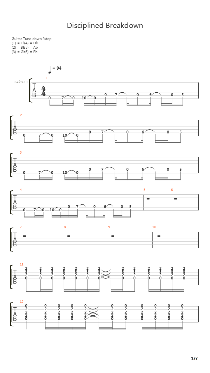 Disciplined Breakdown吉他谱