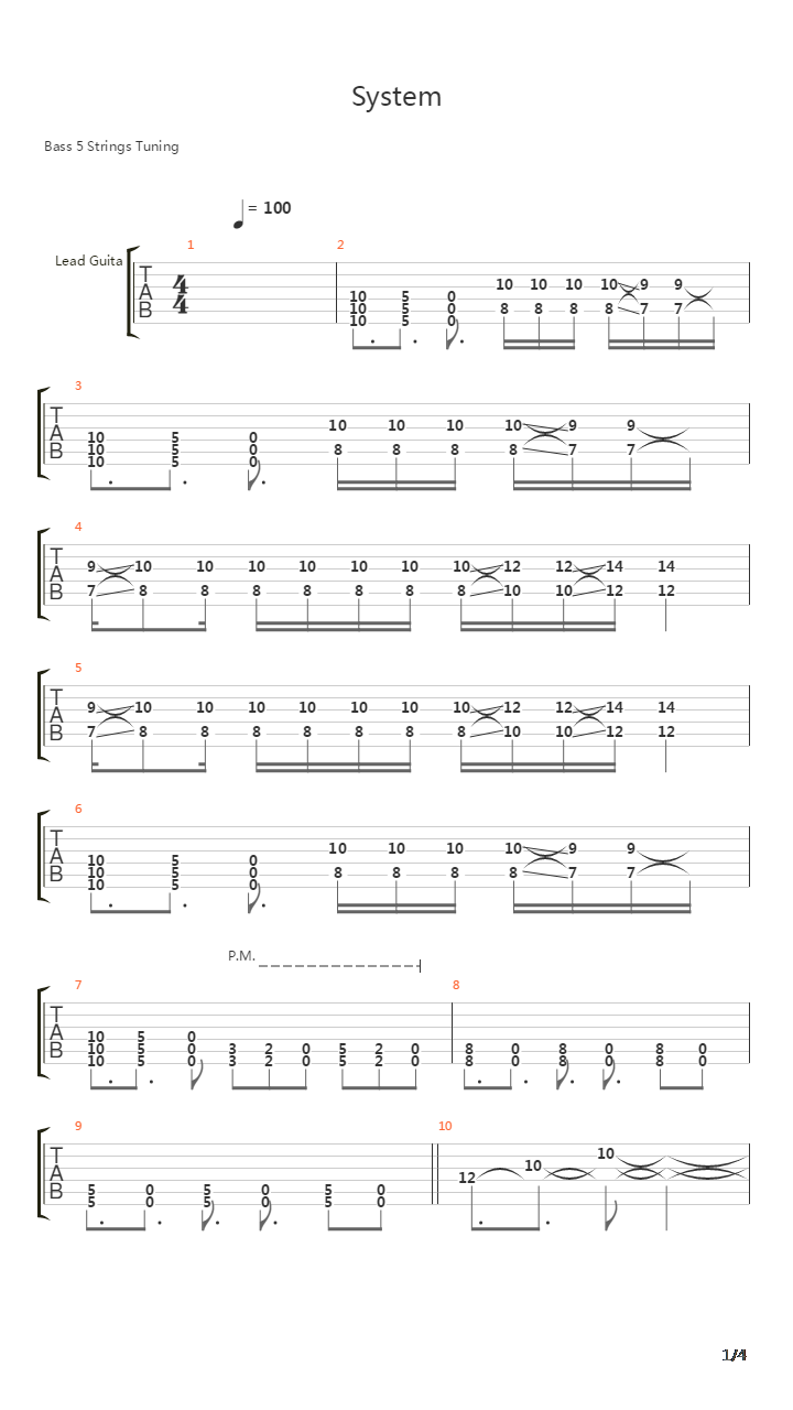 System吉他谱