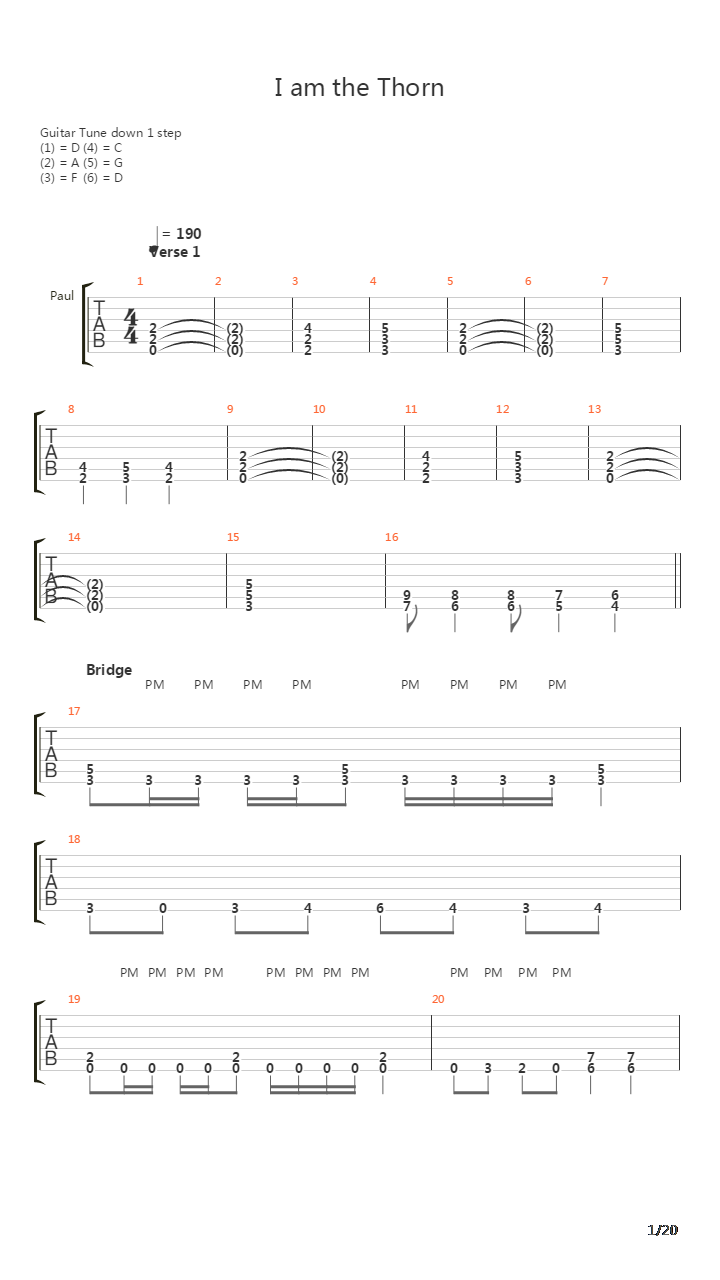 I Am The Thorn吉他谱