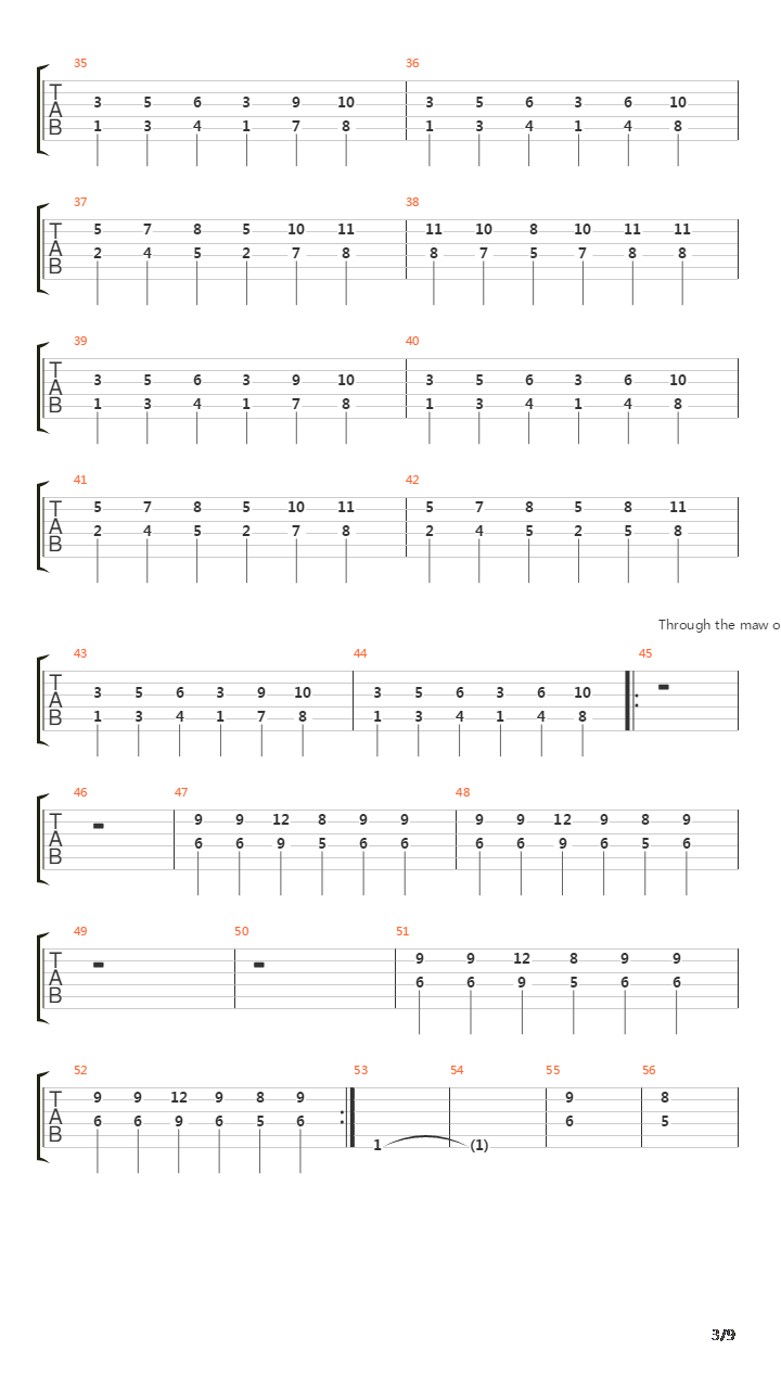 Thirteen Autumns And A Widow吉他谱