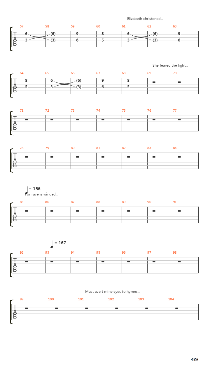 Thirteen Autumns And A Widow吉他谱