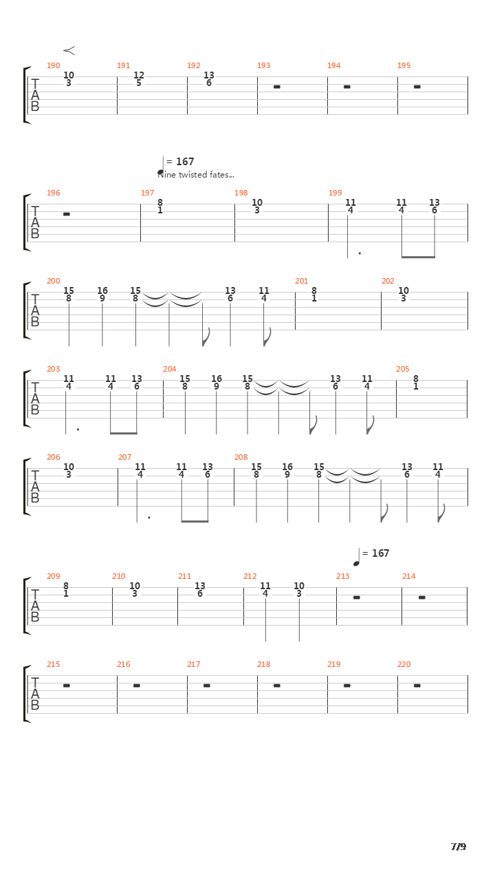 Thirteen Autumns And A Widow吉他谱