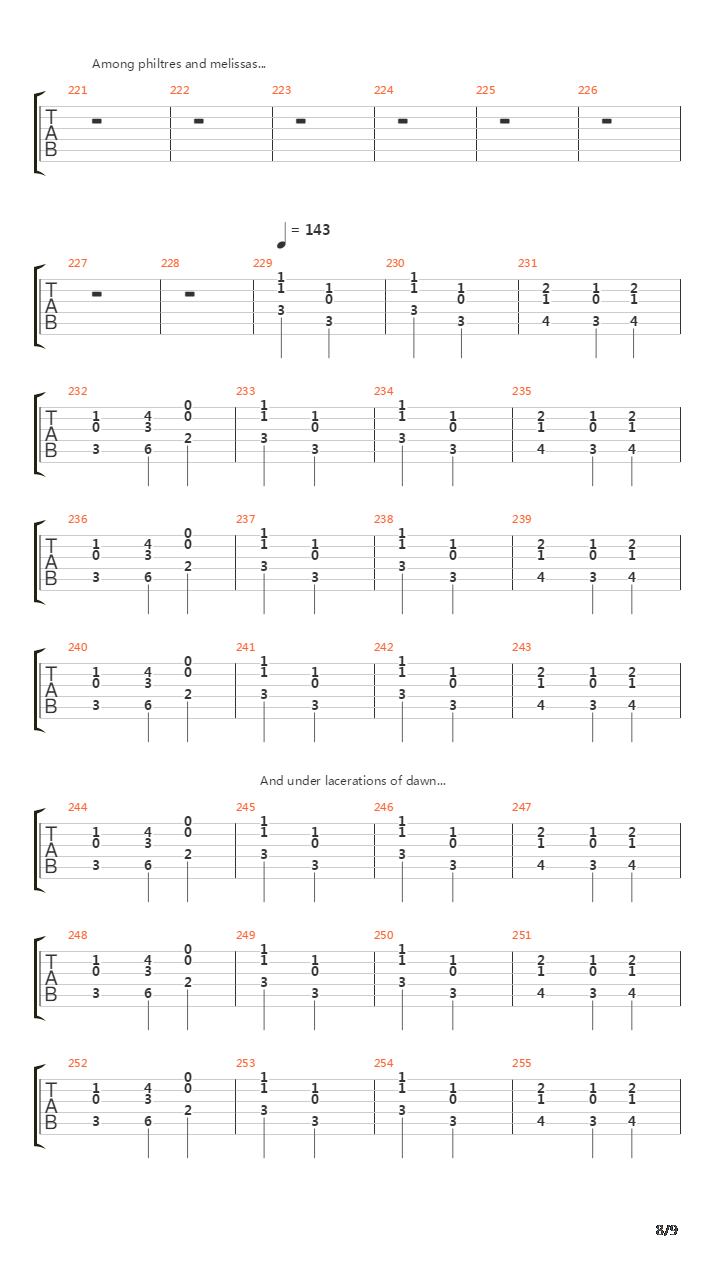 Thirteen Autumns And A Widow吉他谱