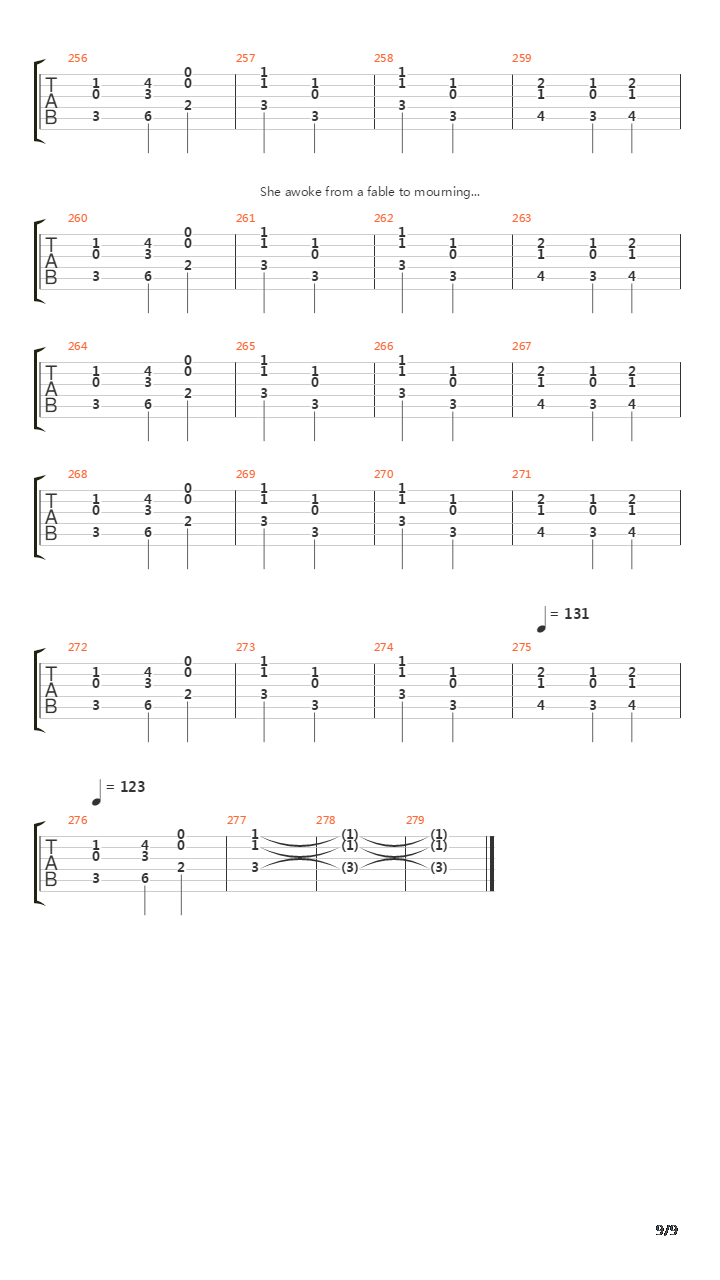 Thirteen Autumns And A Widow吉他谱