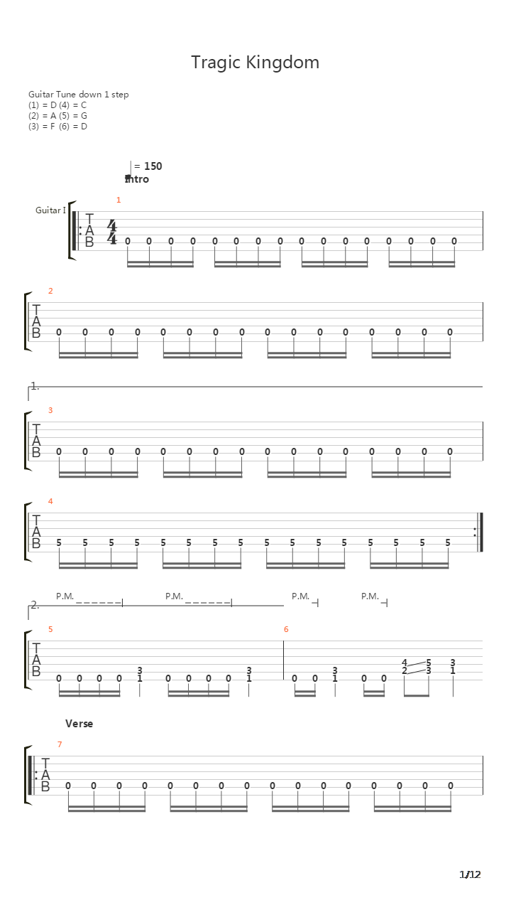 Tragic Kingdom吉他谱