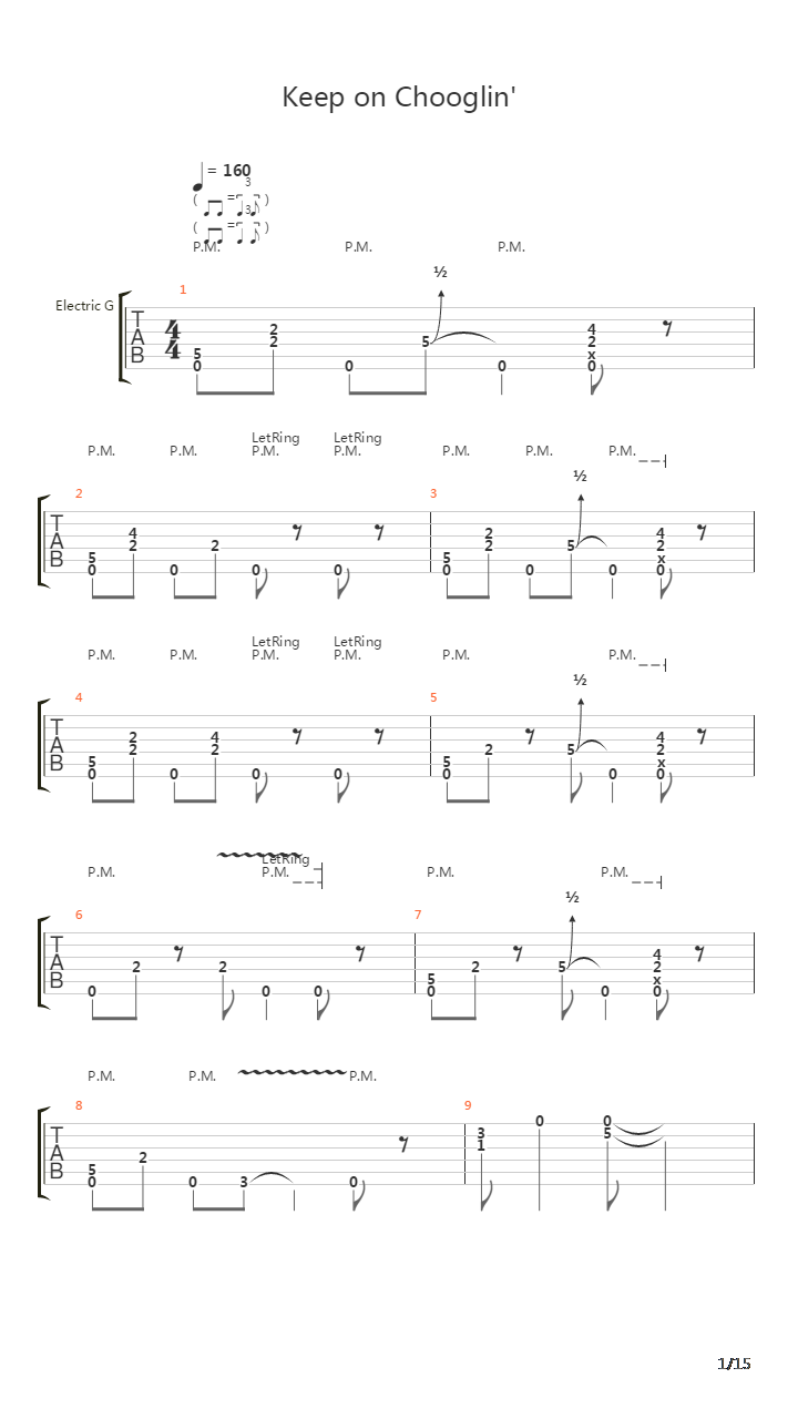 Keep On Chooglin'吉他谱