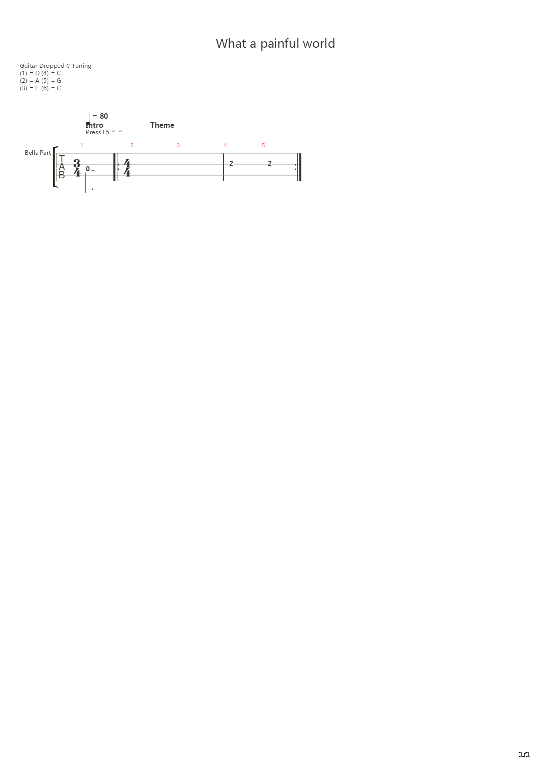 魂斗罗(Contra) - What a painful world吉他谱