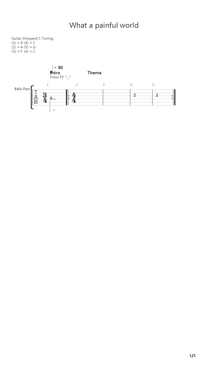 魂斗罗(Contra) - What a painful world吉他谱