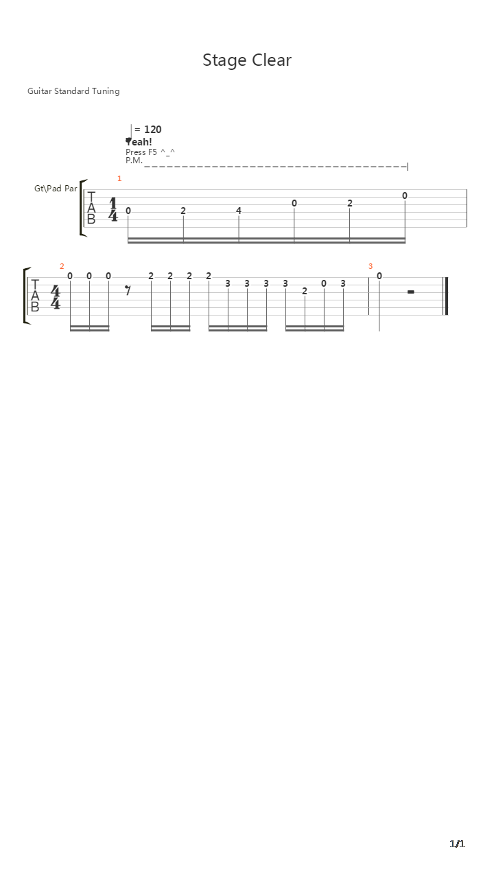 魂斗罗(Contra) - Stage Clear吉他谱