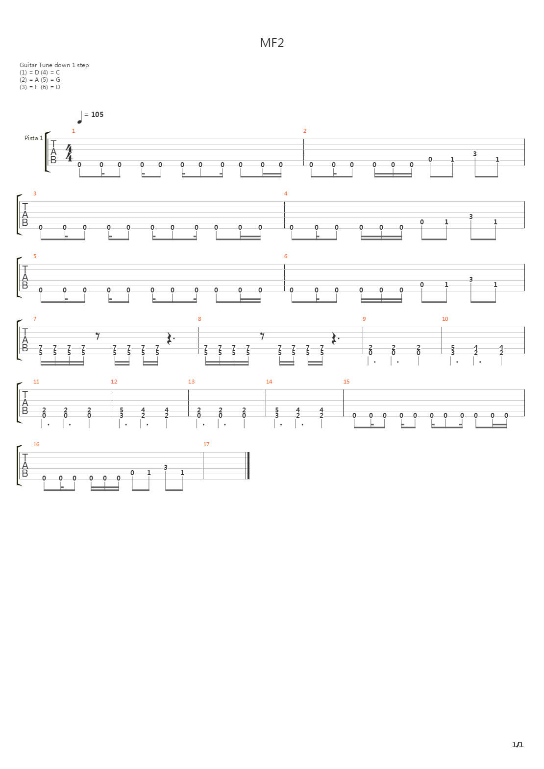 Mf2 (Intro)吉他谱