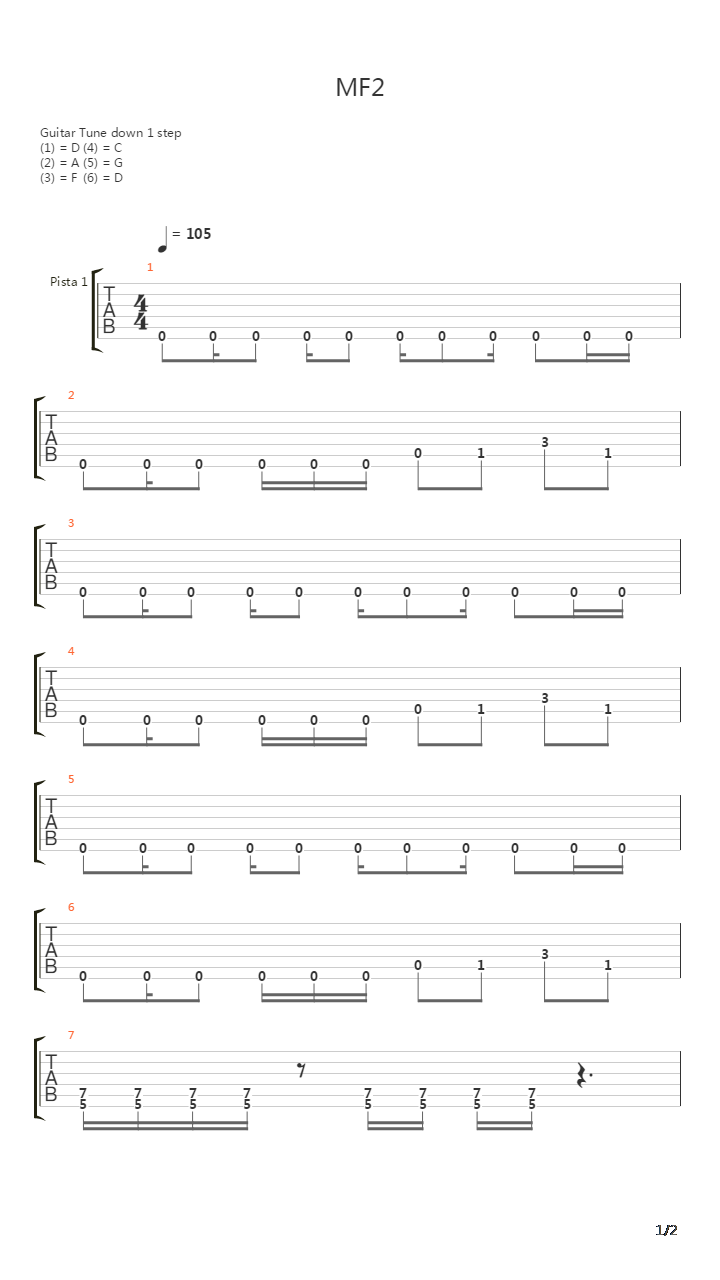 Mf2 (Intro)吉他谱