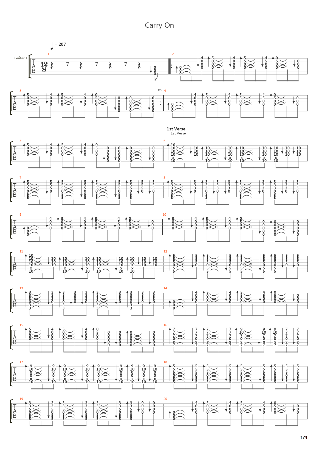Carry On吉他谱