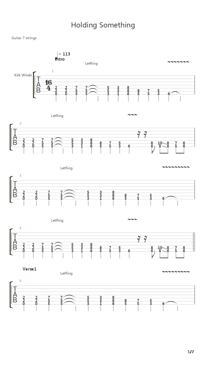 Holding Something吉他谱