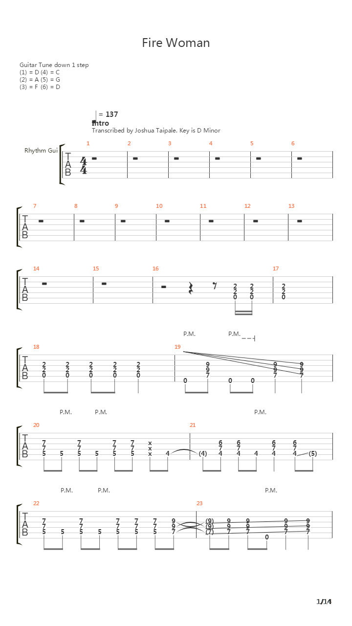 Fire Woman吉他谱
