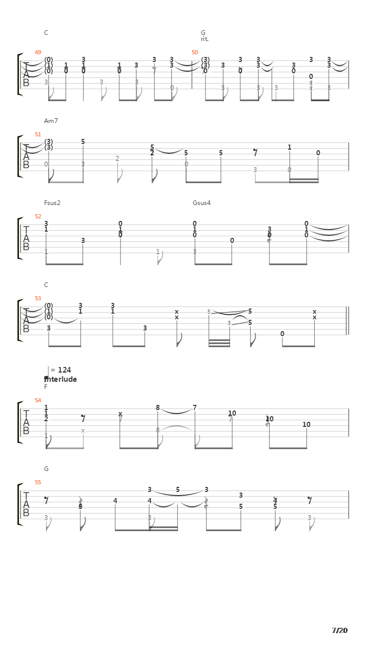 Time After Time (Fingerstyle)吉他谱