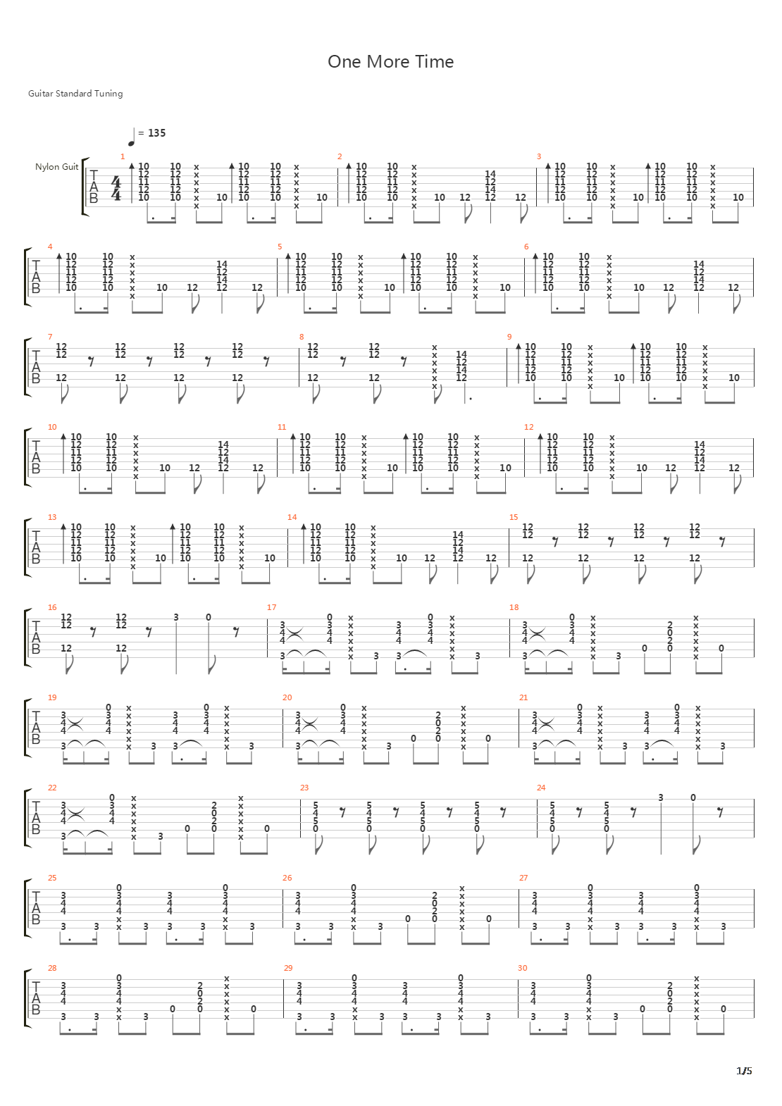 One More Times吉他谱