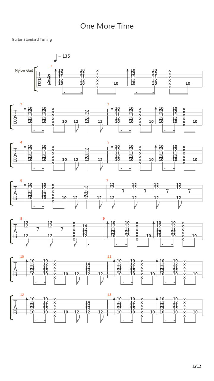 One More Times吉他谱